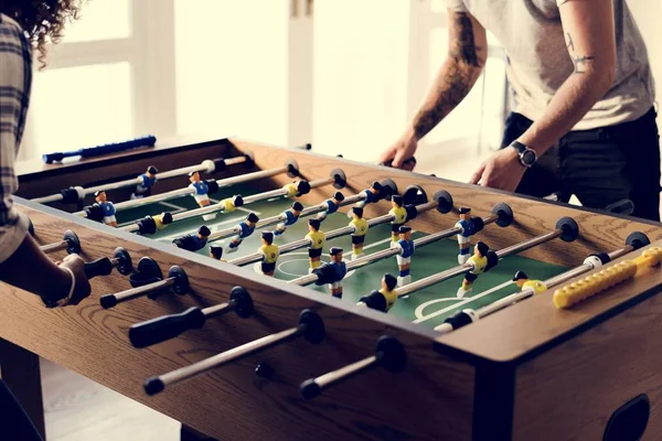 People Playing Table Football — Stock Photo, Image