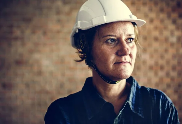 Portrét stavebního dělníka — Stock fotografie