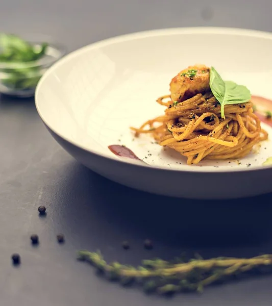 Koncepcja Włoskiej Żywności Spaghetti — Zdjęcie stockowe