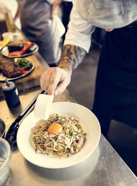 Koncepcja Włoskiej Żywności Spaghetti — Zdjęcie stockowe