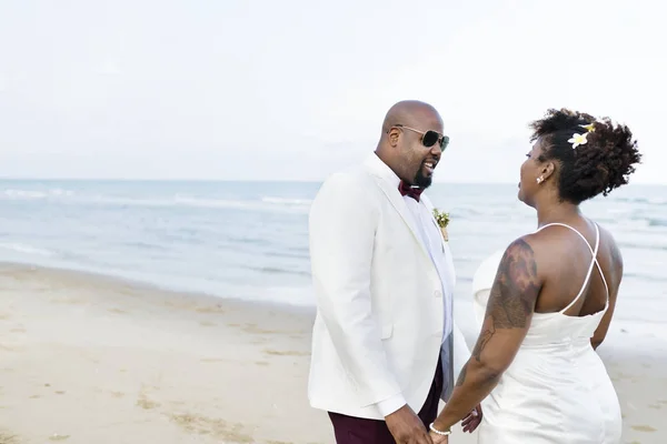 African American Couple Wedding Day — Stock Photo, Image