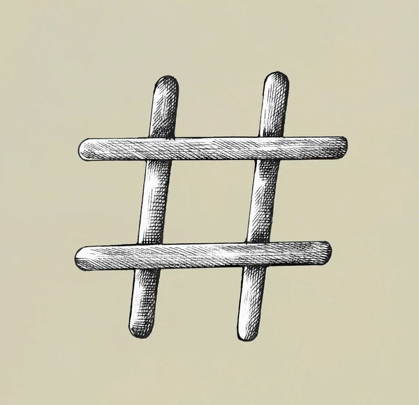 Hand Drawn Hashtag Illustration — Stock Photo, Image