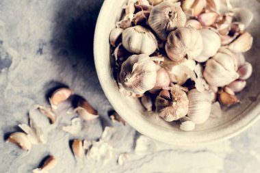 Taze sarimsak havadan görünümü