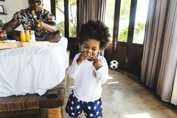 Enfant Amuser Manger Pastèque — Photo