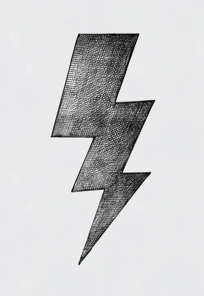 Hand Drawn Gray Lightning Illustratrion — Stock Photo, Image