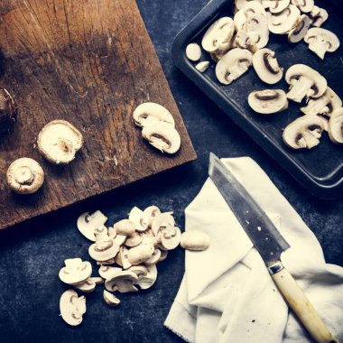 Çeşitli mantar havadan görünümü