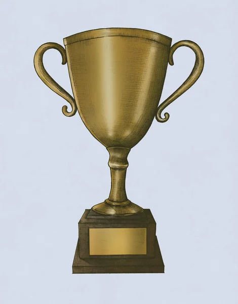 Hand Drawn Gold Trophy Illustration — Stock Photo, Image