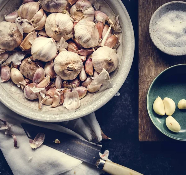 Taze sarimsak havadan görünümü