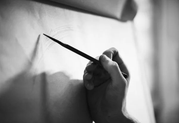 People Drawing Portraits Pencil — Stock Photo, Image