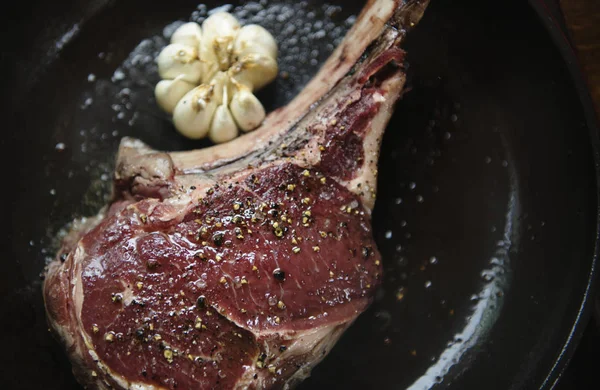 Primer Plano Carne Res Cocina Comida Fotografía Receta Idea —  Fotos de Stock