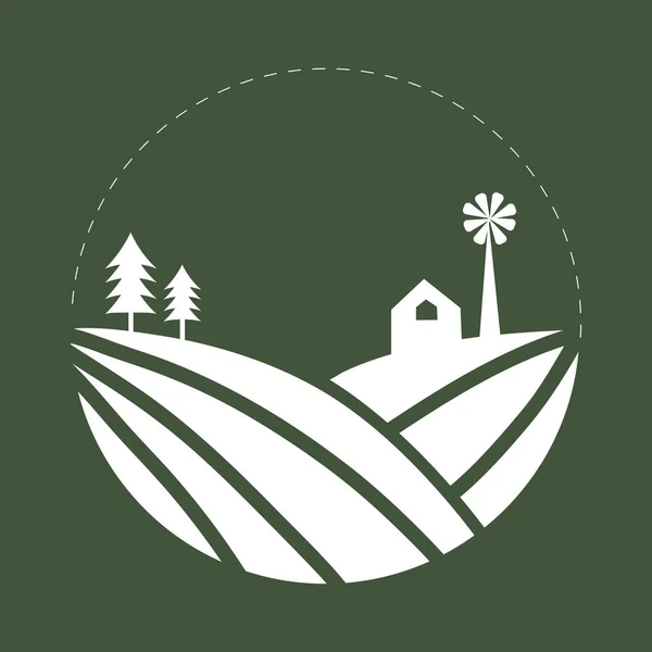 Cultivation Land Farming Logo Illustration — Stock Photo, Image