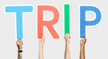 Word gezi holding çeşitli eller