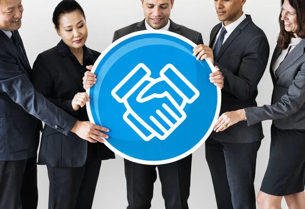 Business People Holding Handshake Icon — Stock Photo, Image