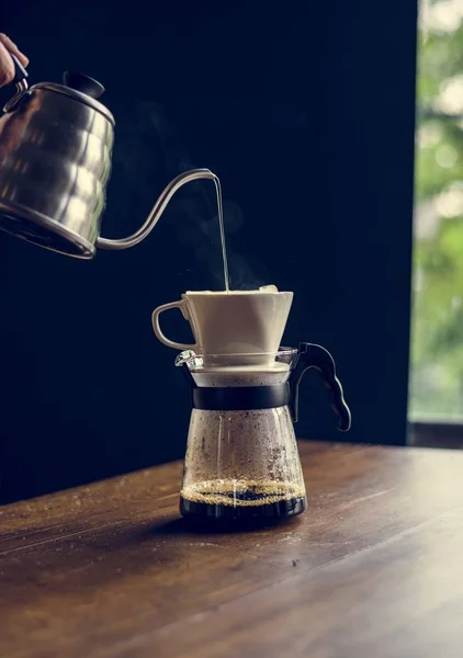 Barista Hand Dripping Brewed Coffee — Stock Photo, Image