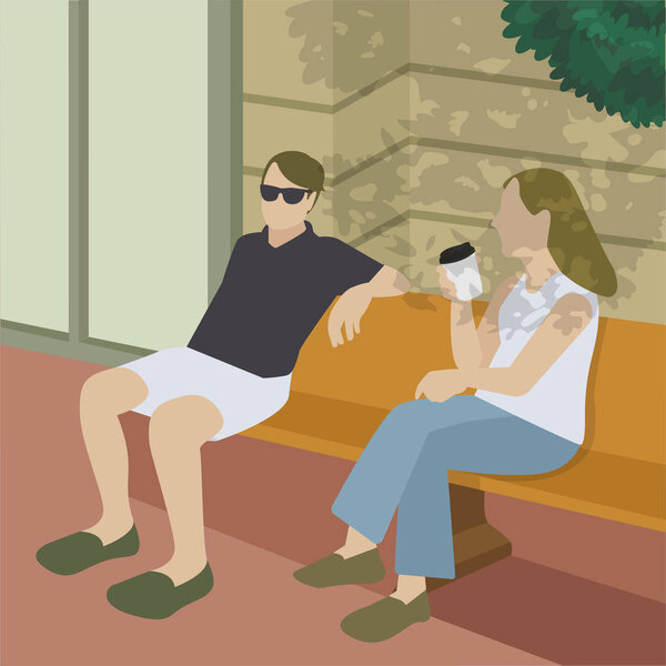Friends Having Coffee Illustration — Stock Photo, Image