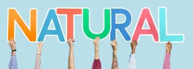 Kelime doğal holding çeşitli eller