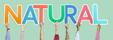 Kelime doğal holding çeşitli eller