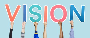 Word vizyon holding çeşitli eller