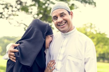 Müslüman evli çift Park