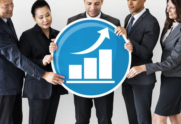 Diverse Business People Holding Development Icon — Stock Photo, Image