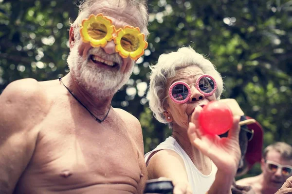 Senior Adult Couple Enjoying Summer Time Together — Stock Photo, Image