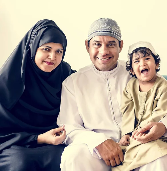 Potret Dari Keluarga Muslim — Stok Foto