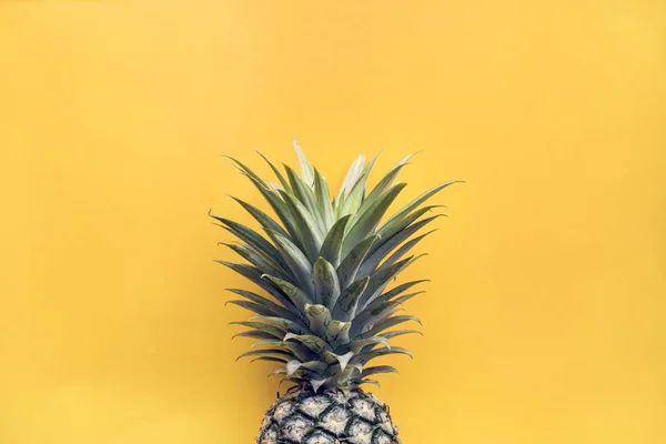 Tropisk Ananasfrukt Isolert Gul Bakgrunn – stockfoto