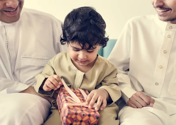 Muslim Little Boy His Family — Stock Photo, Image