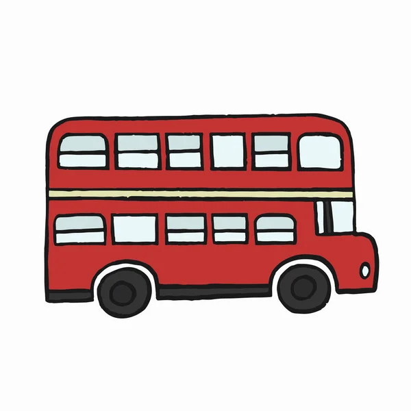 Kırmızı Çift Katlı Londra Otobüs Illüstrasyon — Stok fotoğraf