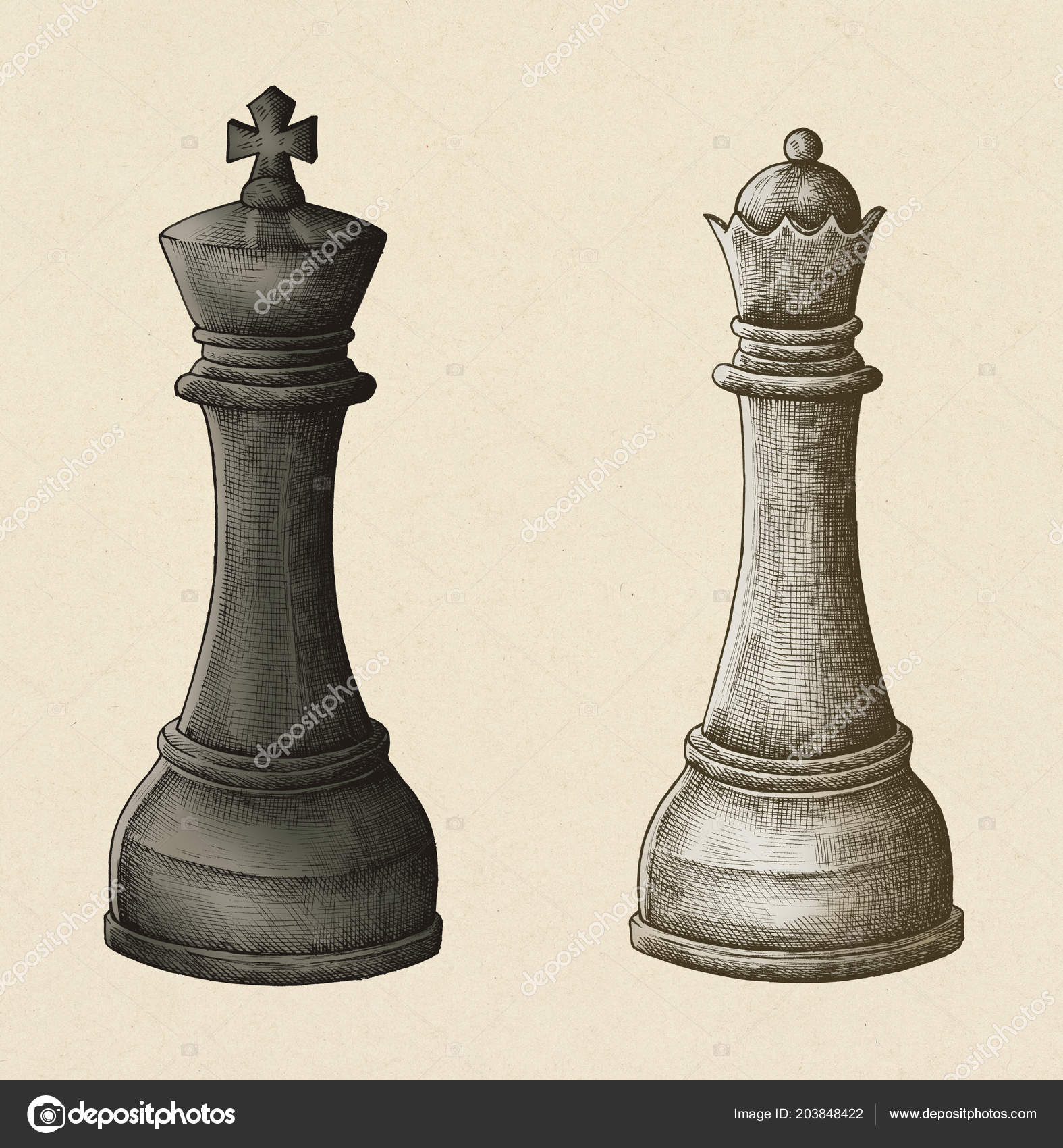 Download Chess King Queen Royalty-Free Stock Illustration Image