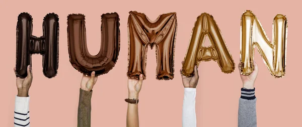 Händer Som Visar Ballonger Word — Stockfoto