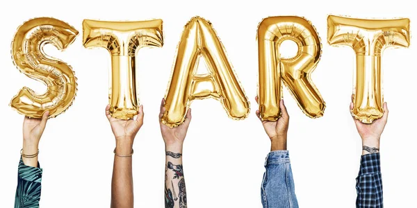 Başlangıç sözcük balonu holding eller