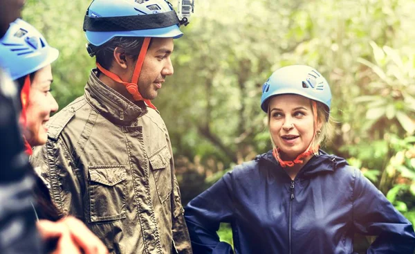 Teambuilding Buiten Het Bos — Stockfoto