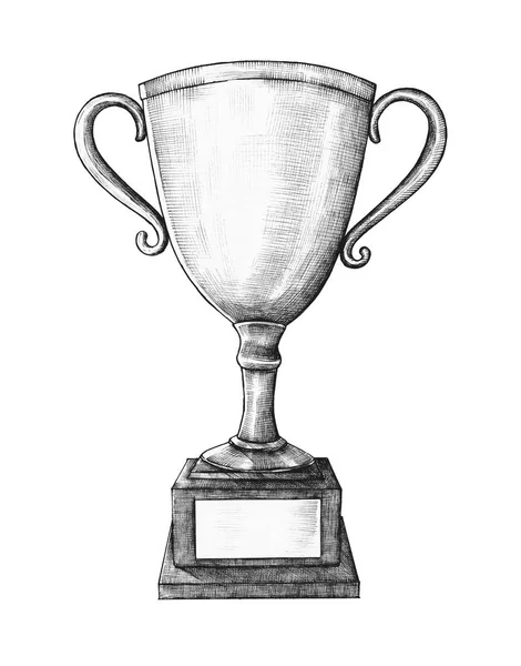 Mão Desenhado Prata Troféu Ilustração — Fotografia de Stock