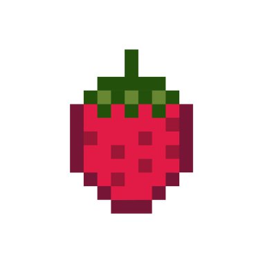 Çilek pixelated meyve grafik
