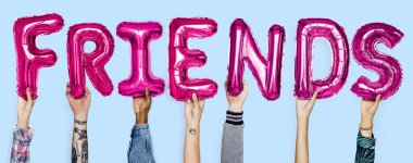 Balonlar word gösterilen eller