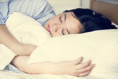 Close up of woman sleeping clipart