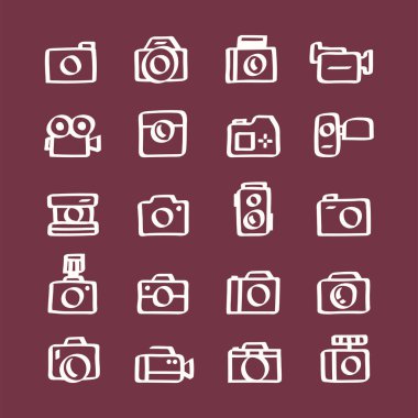 İllüstrasyon kamera simgelerin ayarlamak