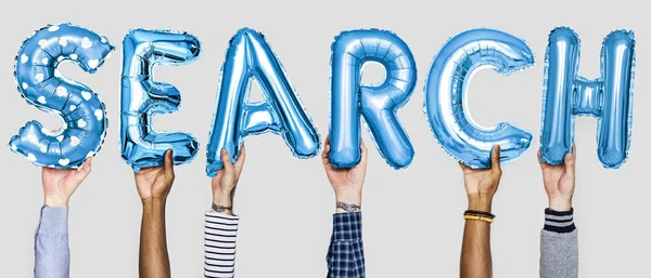 Hands Showing Balloons Word — Stock Photo, Image