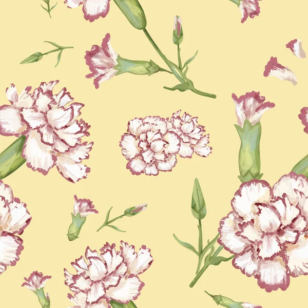 Hand Drawn Carnation Pattern Background — Stock Photo, Image