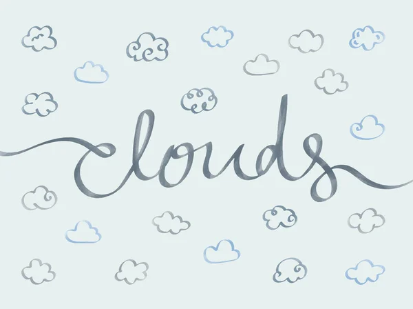 Felhő Ikonok Illusztráció Gyűjteménye — Stock Fotó
