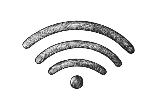 Hand Drawn Wireless Internet Illustration — Stock Photo, Image