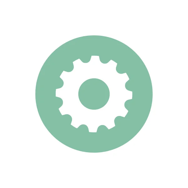 Cogwheel Dalam Ilustrasi Grafis Persegi Hijau — Stok Foto