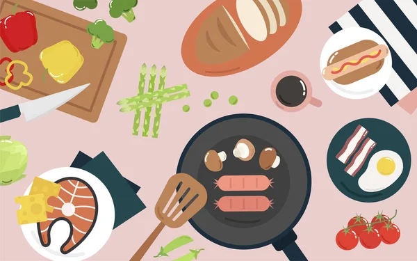 Eten Koken Van Grafische Illustratie — Stockfoto