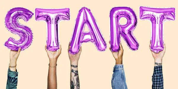 Başlangıç sözcük balonu holding eller