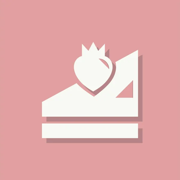 Икона Дня Святого Валентина Клубничный Торт — стоковое фото