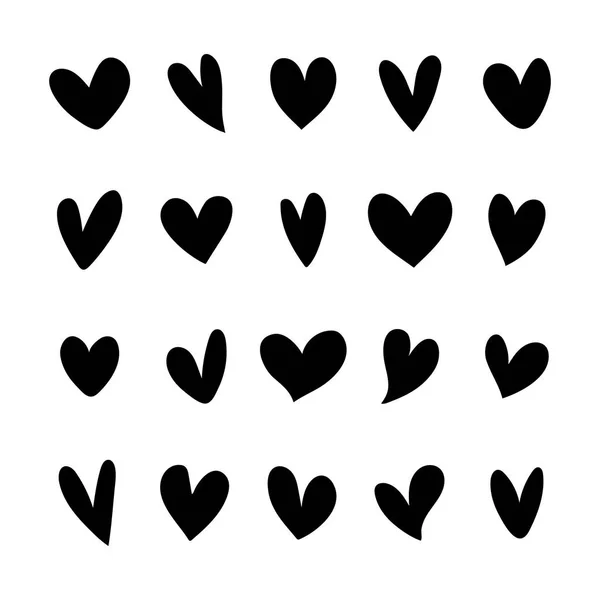 Kolekce Ilustrovaných Ikon Srdce — Stock fotografie