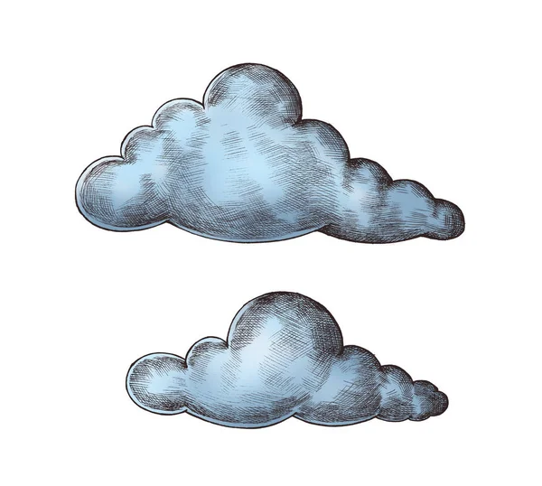 Illustration Des Nuages Bleus Dessinés Main — Photo