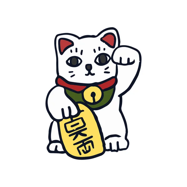 Maneki Neko Fortunato Gatto Illustrazione — Foto Stock