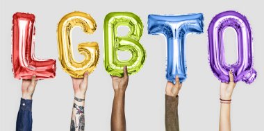 Gökkuşağı alfabe balonlar word Lgbtq şekillendirme